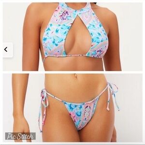 Frankie’s Bikinis Cupid Top and Tia Bottom Set in Scarf